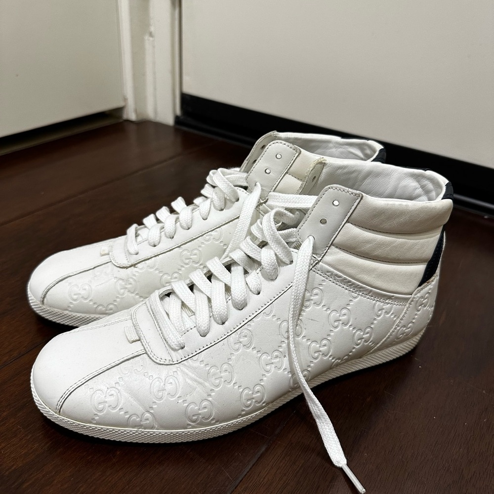 Gucci White High-Top Sneakers